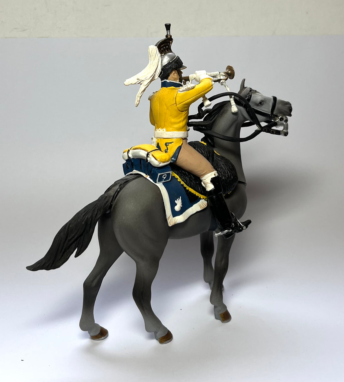 Papo Prestige Mounted Cuirassier Trumpeter. Rare and retired.