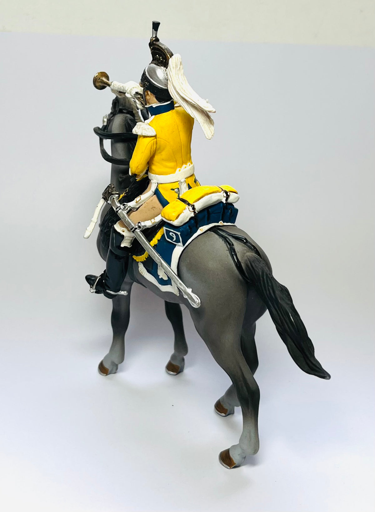 Papo Prestige Mounted Cuirassier Trumpeter. Rare and retired.