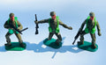 Timpo “commandos” converted heads with original figures x3.